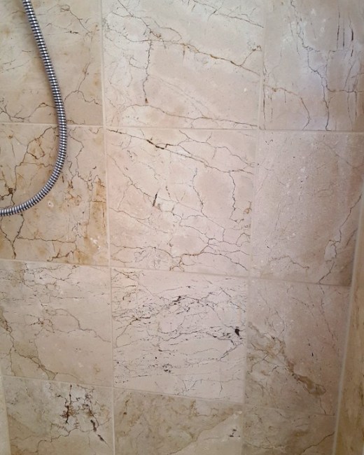 Marble Shower Enclosure Tiles After Cleaining in Beddau