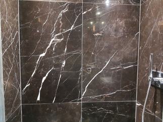 Damaged Marble Shower Wall After Restoration Ealing