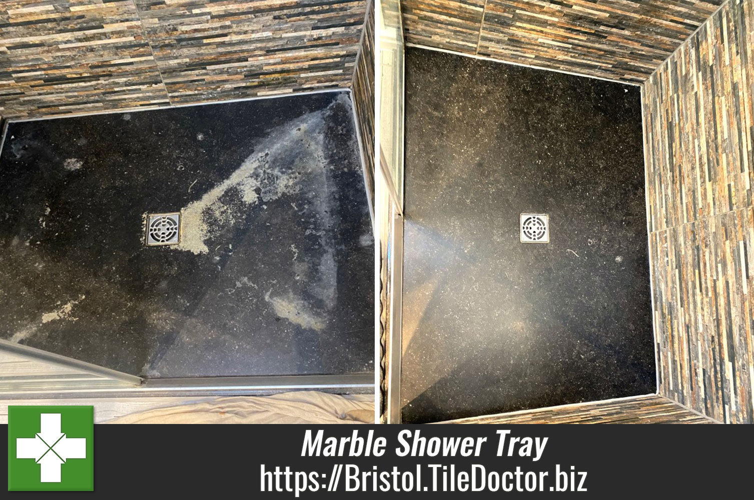 Black Marble Shower Tray Renovation Bristol City Centre